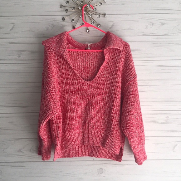 NEW Free People Pink Warm Chunky Sweater - Picture 5 of 8
